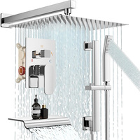 Robinet de baignoire encastré moderne et simple, finition chrome tout cuivre, avec douchette multifonction effet pluie – Offre spéciale