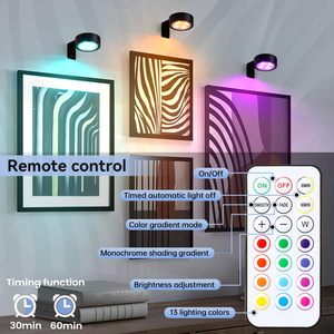 ไฟตกแต่งผนังบ้านไร้สาย 2 ชุด ไฟ LED เปลี่ยนสีได้ 3 สี ไฟแสดงภาพศิลปะ แบตเตอรี่แบบชาร์จได้ - Product Image 5