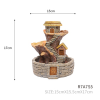 Pot de fleurs en résine mignon de 8,9 pouces en forme de maison d'arbre, motif animal de conte de fées, pour plantes succulentes, décoration de bureau et maison, ornement, cadeau