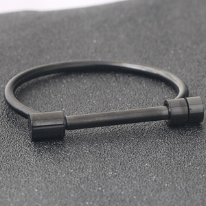 Pulsera de moda con diseño de herradura de 57 mm y 4 mm, de acero inoxidable, en forma de D, geométrica, unisex, ideal para regalo. - Product Image 2