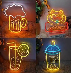 定制可调光发光二极管RGB霓虹灯标志个性化3D霓虹灯墙壁装饰卧室公司标志名称-建筑办公用 - Product Image 4