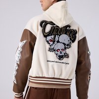 Veste de baseball pour homme, style rétro, blocs de couleur, broderie, veste décontractée