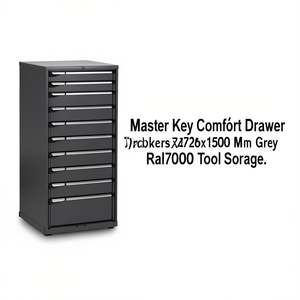 Fami Master Key Comfort <b>Drawer</b> Cabinet 9 <b>Drawers</b> 714x726x1500 Mm Dark Grey Ral7000 <b>Tool</b> Storage - Product Image 2