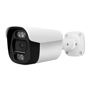 4K PoE IP-Sicherheitskamera mit blinkendem rotem und blauen Licht Alarm-Kamerasystem Zwei-Wege-Gespräch vollfarbige Nacht-CCTV-Kamera verkabelt