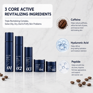 Set de Cuidado Facial 5 en 1 de Última Tendencia: Hidratante, Iluminador, Reafirmante, Reparador y Nutritivo con Múltiples Péptidos y Cafeína para Todo Tipo de Piel - Product Image 2