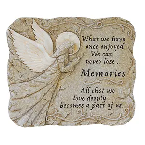 Resin Angel Memorial Plaque Batu Loncatan Resin Batu Taman Produk untuk Simpati Hadiah & Memorial Ornamen