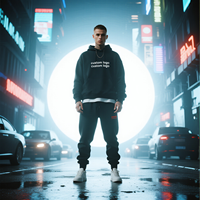 Ensemble de survêtement unisexe de luxe pour homme, coupe ample, avec logo personnalisé imprimé, pantalon large et sweat à capuche – Fabricant