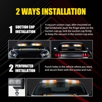 AUXITO LED Traffic Advisor Stroboscope d'urgence Avertissement Danger Pare-brise Lumière Ambre Blanc Balise flash lumière
