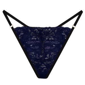 Tanga de Encaje Floral Transparente para Mujer, Tanga Sexy de Talle Bajo con Tirantes Finos, Ropa Interior Transpirable para Mujer, OEM ODM - Product Image 4