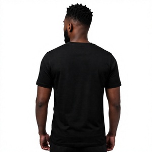 Men Polyester/Cotton Jersey T-Shirt O-Neck Short Sleeve 180g Eco-Friendly Blank Tee Breathable Quick Dry Casual Wear Front Logo - Product Image 2