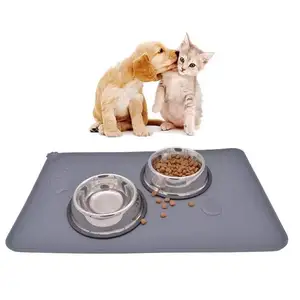 기본 방수 미끄럼 방지 실리콘 방수 개 고양이 애완 동물 수유 매트 애완 동물 사료 및 물 그릇 매트