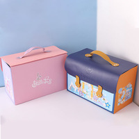 Boîte cadeau en carton colorée, valise pour enfants, emballage avec poignée pour garçons et filles
