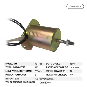 Solénoïde tubulaire Landa TU4562, force 0-55N, actionneur solénoïde électrique, course 0-25mm, bobine magnétique pour équipement de bowling - Product Image 3