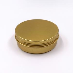 กระป๋องอะลูมิเนียมสีทองขนาด 10-150 มล. กล่องโลหะทรงกลมฝาเกลียว สำหรับเก็บชา ครีม บาล์ม แว็กซ์ เครื่องสำอาง - Product Image 6