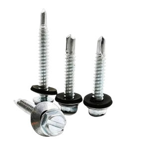 Acier C1022, finition zinguée CR6+ # Vis autoforeuse à tête hexagonale avec rondelle de 14 3/4 pouces, fabricant - Product Image 3