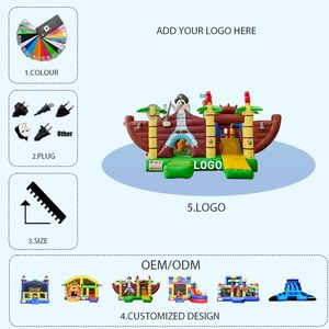 Structure gonflable commerciale combinée : château de saut pirate avec toboggan - Product Image 4