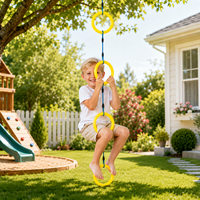 ROPECUBE Anillas de Escalada Modernas para Niños, Escalera, Juguete de Entrenamiento Sensorial para Interiores/Exteriores, Antideslizante, para Gimnasio, Sala de Estar, Hotel, de Poliéster