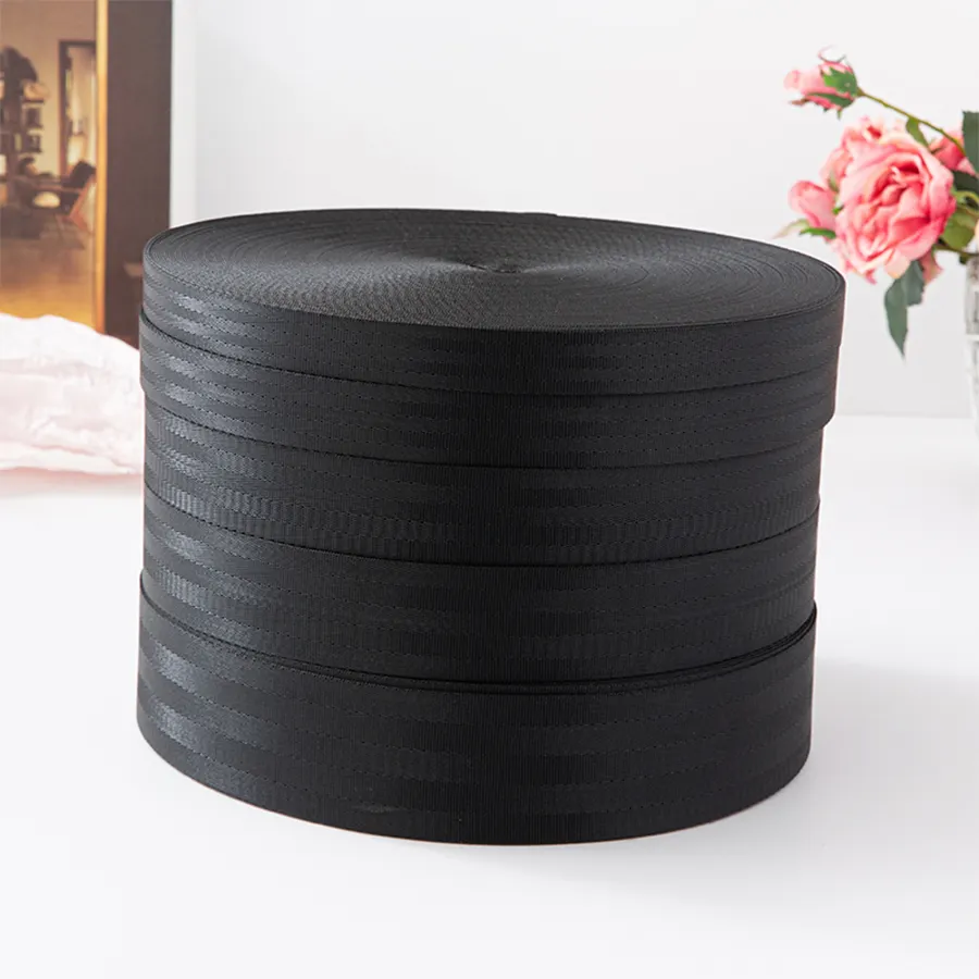 Hoge Kwaliteit Hot Selling En Betaalbare Vijf Diagonale Polyester Webbing Duurzaam Custom 50Mm Zwart Polyester Webbing Tape