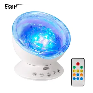 Eson Stile Ocean Wave Proiettore 12 LED di Controllo Remoto Sottomarino Lampada Del Proiettore di Notte Del Proiettore di Luce per I Bambini