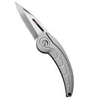 Mini couteau utilitaire pliant extérieur portable avec poignée en alliage de titane pendentif outil EDC de poche pratique et porte-clés quotidien
