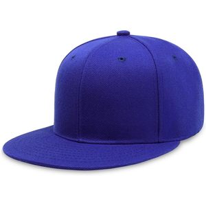 <b>Flat</b> Bill Snapback Hat 100% Cotton Adjustable Brim Unisex Plain Color Baseball <b>Cap</b> - Product Image 1