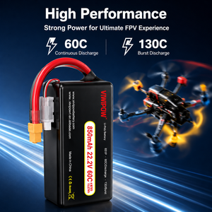 Batterie Lipo 22,2 V pour drone, décharge continue 60C, haute performance, batterie de remplacement pour micro-drone FPV quadricoptère, chargeur inclus - Product Image 5
