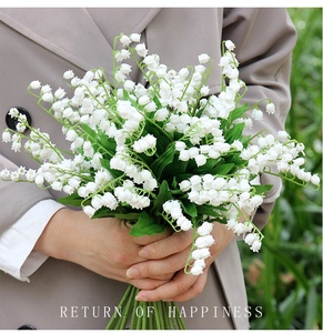 ISEVIAN Nuziale Vero Tocco Bouquet Artificiale Fiori di Giglio Della Valle Per <span class=keywords><strong>La</strong></span> Cerimonia Nuziale - Product Image 2
