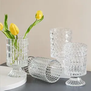 Чудо-стеклянная ваза для цветов, изготовленная на заводе, полупрозрачная гравированная стеклянная ваза для украшения