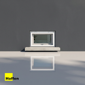 HOFFEN PRO Vertical <b>Sliding</b> PVC Awning Window Modern White Frame Windproof Energy Star Qualified Lifetime Kitchen Outdoor - Product Image 3