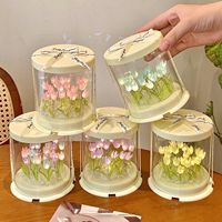 Lampu Tulip Simulasi Bunga Terlaris Kotak Kue Lampu Meja Tidur Kamar Tidur Kerajinan Tangan Lampu Malam Tulip Hadiah Pesta