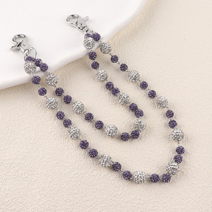 2025 unisex tràng hạt chuỗi Túi 12mm + 8mm hạt đầy màu sắc phong cách punk Disco bóng hạt chuỗi quần jean quần túi ví chuỗi - Product Image 3