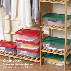 Set 17 Modern Square Clear Plastic Injection Molded Storage Jars Kitchen Organizer Grains Beans Fresh Food Refrigerator Sealed - Product Image 5