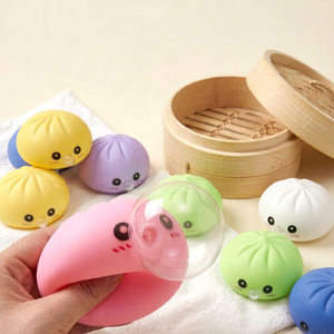 Stress Relief Steamed Bun Toy PVC Squeezable Bubble Blowing <b>Fidget</b> Toy For Kids And Adults Unisex - Product Image 1