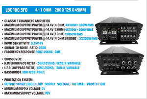 Lanbo LBC100.5FD Amplificateur de puissance de <span class=keywords><strong>voiture</strong></span> <span class=keywords><strong>5</strong></span> <span class=keywords><strong>canaux</strong></span> Super Mini taille 800 watts Amplificateur de <span class=keywords><strong>voiture</strong></span> de classe D à gamme complète - Product Image 5