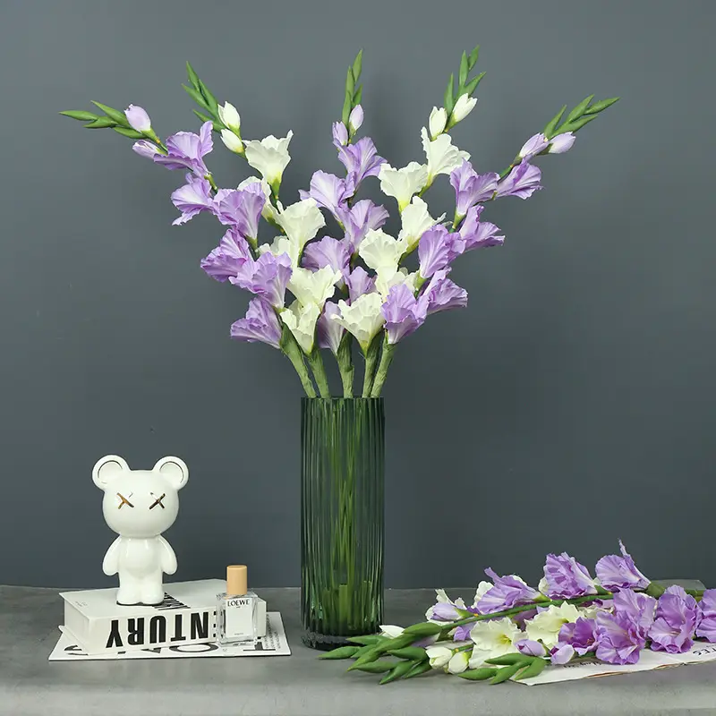 Nieuwe Stijl Orchidee Elegante Tafel Bloemen Hoge Kwaliteit Enkele Stengel Bladeren Orchidee Voor Kunstmatige Planten Home Decor