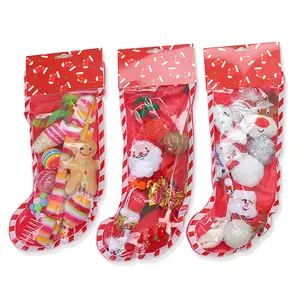 Wholesale Christmas series set cat toy set sock shape PE bag cat teaser stick toy collection