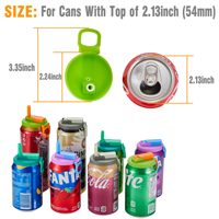 Pailles en silicone BPA-FREE Couvertures de canettes de soda Protecteur de bouchon de canette en plastique réutilisable Couvercles de cola avec pailles