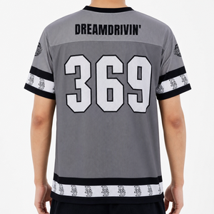 Maillot de football américain vintage surdimensionné, streetwear personnalisé, coupe ample, imprimé numérique, respirant, grande taille, séchage rapide, anti-UV, été - Product Image 3