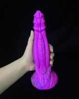 Gode monstre Gode cheval fantaisie avec 2 gros nœuds Gode anal épais en silicone avec ventouse forte Jouets pour adultes