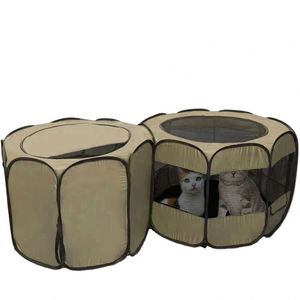 Parque de juegos plegable para mascotas de doble compartimento, tipo tienda, para interior y exterior, jaula portátil para cachorros, valla para mascotas, caseta, de fábrica BSCI - Product Image 1