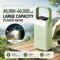 Batterie externe haute capacité 60000mAh, charge rapide 22.5W, USB C, 3 ports de sortie, écran LED numérique avec poignée portable