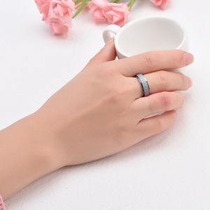 Waterproof Hypoallergenic Men's Stainless Steel Rotating Anxiety <b>Ring</b> Vintage Style with Natural Zircon Stone for Weddings - Product Image 3