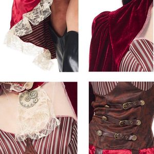 ชุดคอสเพลย์สตีมพังก์สำหรับผู้หญิง ชุดกำมะหยี่สไตล์เรอเนซองส์ ชุดโจรสลัดยุคกลาง ชุดคอสเพลย์ฮาโลวีน - Product Image 5