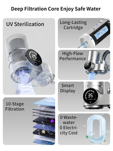 Purificatore d'Acqua Digitale con Display Intelligente, <span class=keywords><strong>Filtro</strong></span> a Carbone Attivo UV per <span class=keywords><strong>Bagno</strong></span> e Cucina, Materiale Plastico - Product Image 4