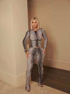 Conjunto Deportivo de Mujer con Estampado de Serpiente, a la Moda 2026, <span class=keywords><strong>Top</strong></span> Sexy Ajustado de Manga Larga, Leggings Deportivos de Cintura Alta, Dos Piezas, Ropa para Gimnasio y Club - Product Image 3