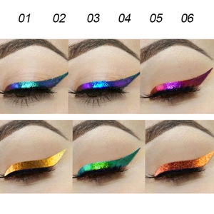 Eyeliner caméléon 6 couleurs, effet nacré métallique brillant, fard à paupières scintillant, liner multi-chrome, maquillage des yeux effet aurore changeant de couleur - Product Image 3