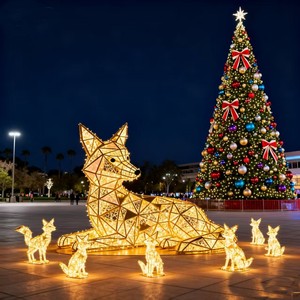 Custom Life Size <strong>Christmas</strong> <strong>Fox</strong> Light Outdoor Waterproof IP65 LED Decor for Theme Park Thanksgiving Home &amp; Holiday <strong>Decoration</strong> - Product Image 1