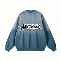 Sweat-shirt pour homme AMLClever, col rond, 360 g/m², 100 % coton, pull à capuche unisexe, lavage à l'acide, sweat-shirt surdimensionné, logo personnalisé DTG DTF, OEM