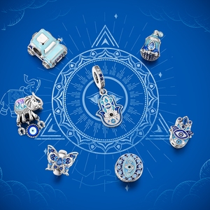 Parure <span class=keywords><strong>de</strong></span> <span class=keywords><strong>Bijoux</strong></span> MULA – Perles, Bagues, Boucles d'Oreilles, Collier et Bracelet Oeil Protecteur en Argent 925, Grande Vente - Product Image 6
