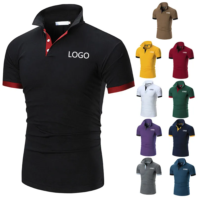 Özel erkek giyim nakış t-shirt dökmek Hommes Polo desen nefes rahat T Shirt Golf Polo gömlek